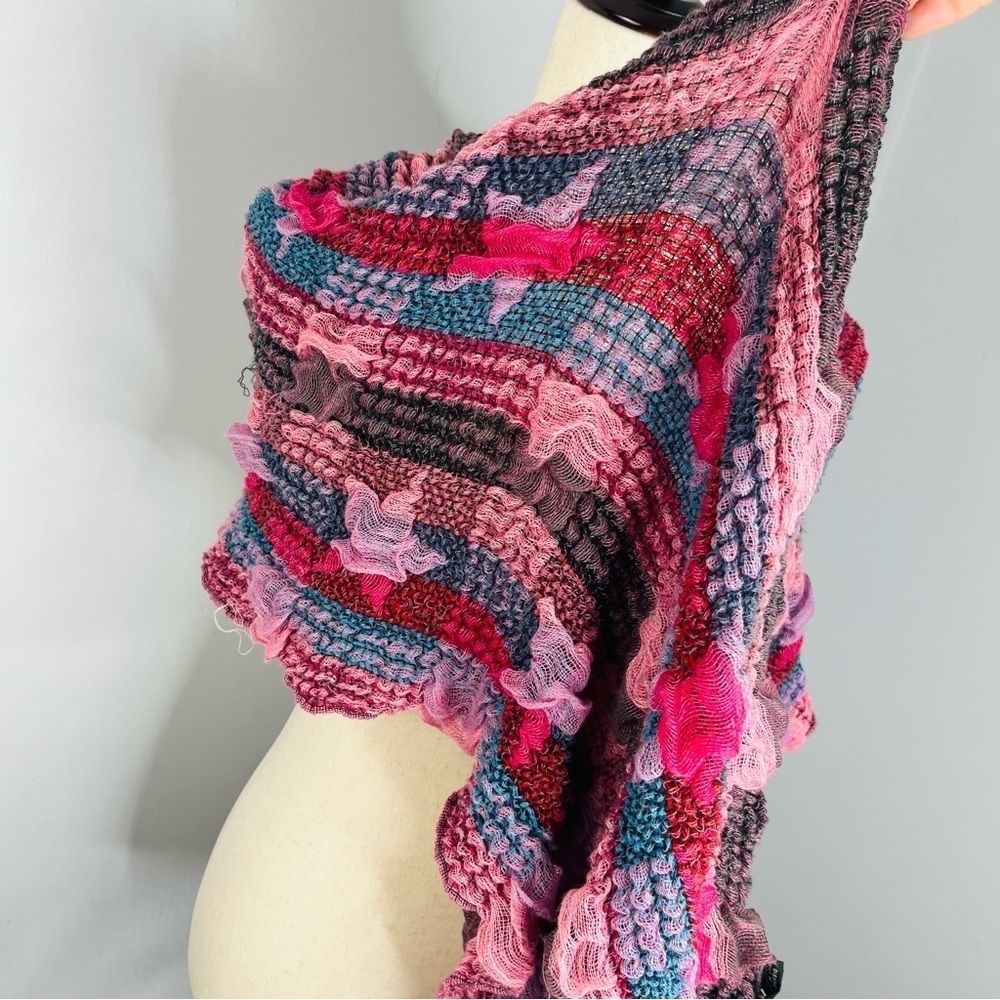 Gauzy Bubble Patchwork Multi-Color Star Textured … - image 3